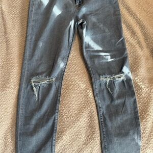Hudson Jeans Blue Skinny Distressed Denim